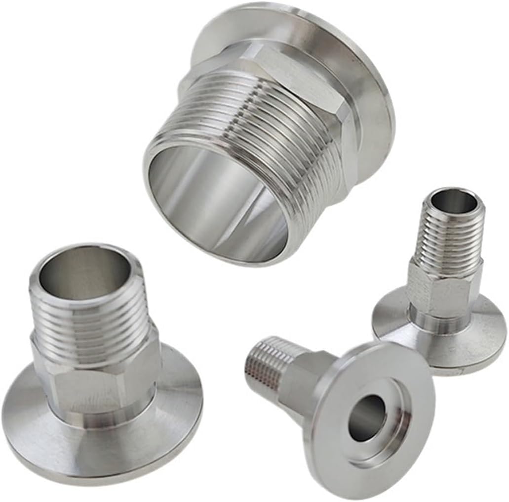 KF16 KF25 KF40 Vacuum 1/4" 1/2" 1" NPT Male Thread Stainless Steel Flange Pipe Hex Pipe Fitting(KF25,1-1/2")