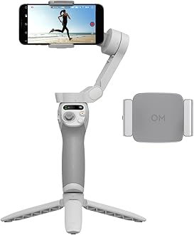 OSMO Mobile SE Fill Light Combo - Smart Stabilizer for Smartphone, Smartphone Clamp with Built-in DJI OM Auxiliary Light, Adjustable Brightness and Color Temperature, Accessories for Shooting in Low