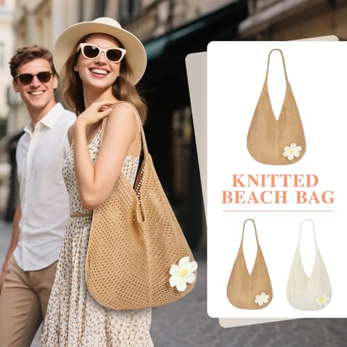 Bolso Tote tejido a crochet para mujer miniatura 6