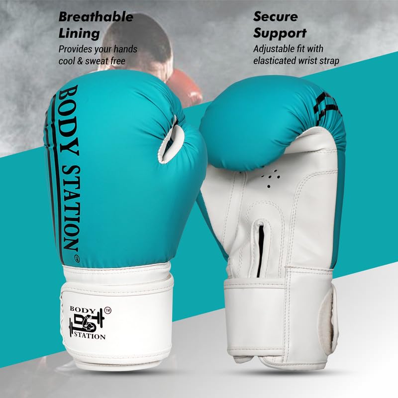 Image of Boxing Gloves - Faux Leather Training Gloves with Hook and Loop Velcro Closure for Long-Lasting Strength and Durability