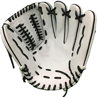 SJHFKDK Guantes de Beisbol,Guante de Béisbol Sujete Blanco Absorbente Profesional fortalecido Duradero de Cuero Genuino 12 '' Guante de béisbol de Cuero