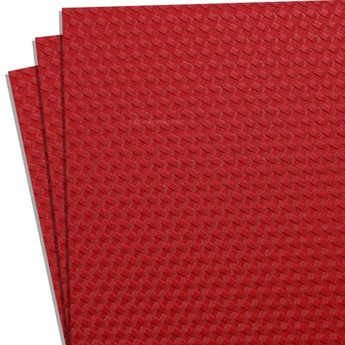 HOLSTEX Thermoform Sheet - (Basketweave Texture) - (.093 Thickness) - (12in x 12in Sheet) - (E.M.T. Red) - (3 Sheets) - for Holster Making, DIY Cosplay, Airsoft Armor