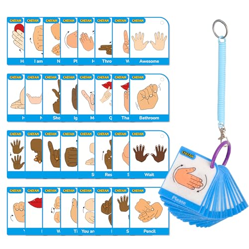 CHEFAN ASL Flash Cards,American Sign Language Flash Cards for Kids,Toddlers and Beginners,Learn Sign Language for Beginners