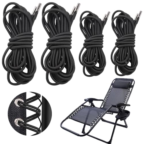 Remplacement Corde Élastique Universelle pour Fauteuil Relax, 4 Pièces Lacets Elastiques pour Chaise Zéro-Gravité, Remplacement Corde pour Zéro Gravité,...