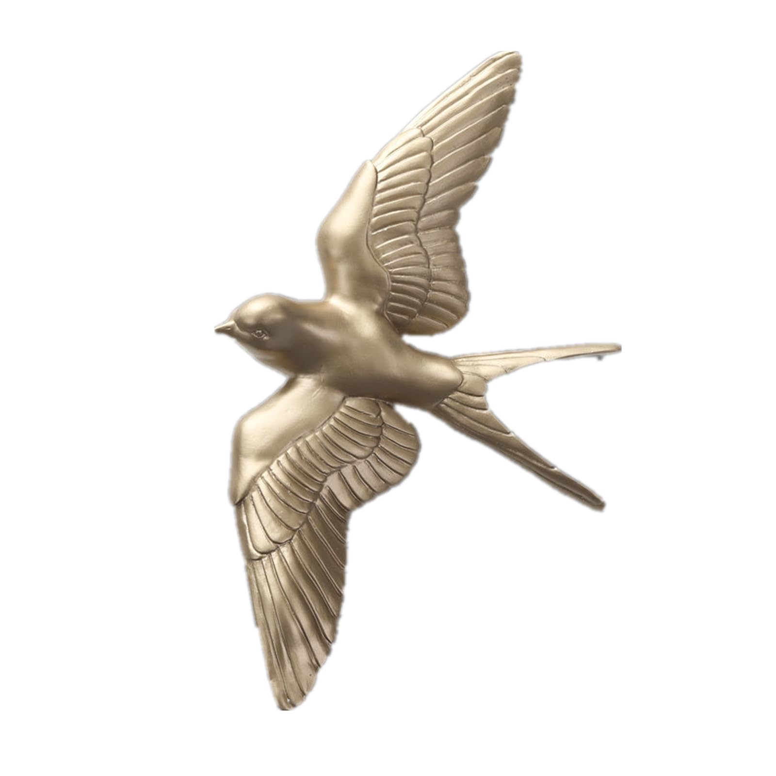 Resin Swallows Wall Sculptures,3D Flying Swallow Hanging Wall Decor,Bird Statue Wall Art Ornament Sculptures for Home Living Room Bedroom (Gold, C)