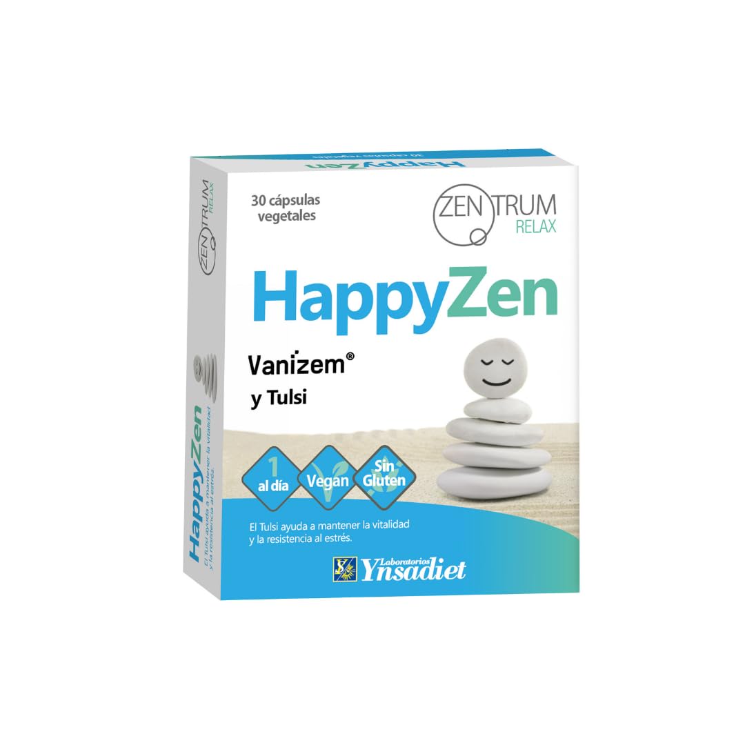 Tulsi + Vitaminas B y C con Vanizem® – 30 Cápsulas Vegetales | Ayuda a Reducir el Estrés, el Cansancio y la Fatiga | Bienestar Emocional y Equilibrio Mental | HappyZen