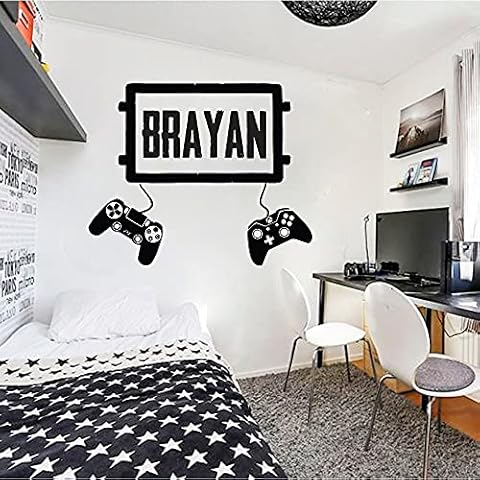 NSRJDSYT Gamer Personalised Wall Decal Couple Game Controller Video Wall Decals Customized For Kids Bedroom Vinyl Wall Art Sticker 42x51cm Cover