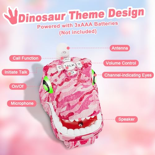 Image of Dinosaur Walkie Talkies for Kids 3 Pack, Wrist Walkie Talkie Watch Toys for Boys Girls Age 3-12, T-Rex Dino Toys Long Range Outdoor Camping Gear, Birthday Gifts Christmas Stocking Stuffers