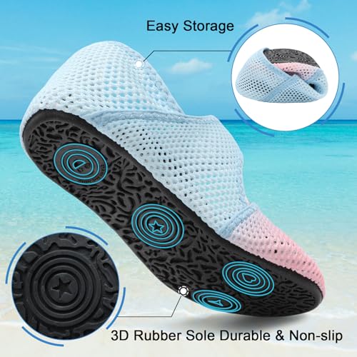 Image of Water Shoes for Women Men Barefoot Beach Swim Aqua Socks Summer Wide Slides Sandals Quick Dry Pool River Sea Sock Shoes