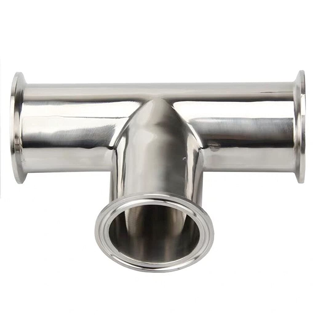 Rohrverschraubung， 1 Stück 3-Wege-T-Stück, 19 mm - 159 mm Außendurchmesser, 304 Edelstahl-Rohrverschraubung, 2 Zoll Tri-Clamp(32 mm)