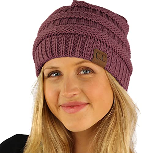 Image of Hatsandscarf CC Exclusives Solid Color Beanie Tail Hat for Adult (MB-20A)