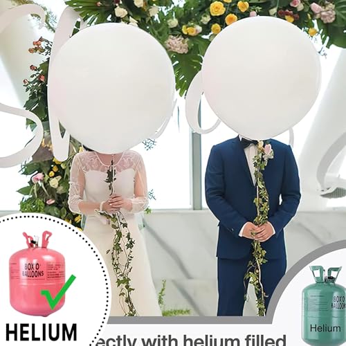 Image of PartyWoo White Balloons 20pcs 18 Inch Matte White Latex Balloons for Wedding Bridal Graduation Engagement Baby Shower Gender Reveal Easter Anniversary Birthday Tea Party Decorations White-Y13