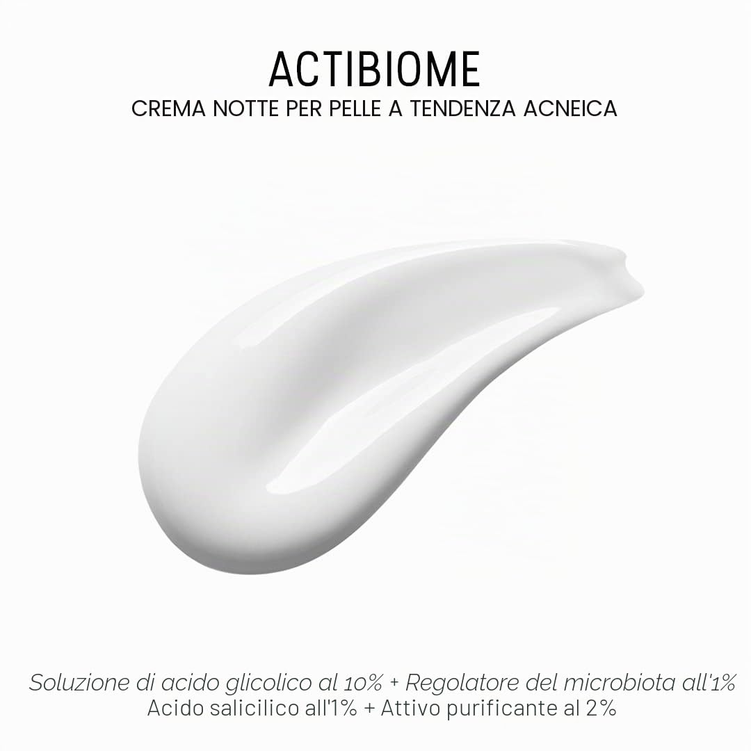 Dermaceutic Activabiome - Crema notte per pelli tendenti all’acne con soluzione di acido glicolico, regolatore del microbiota, acido salicilico e principio attivo purificante - 40 ml