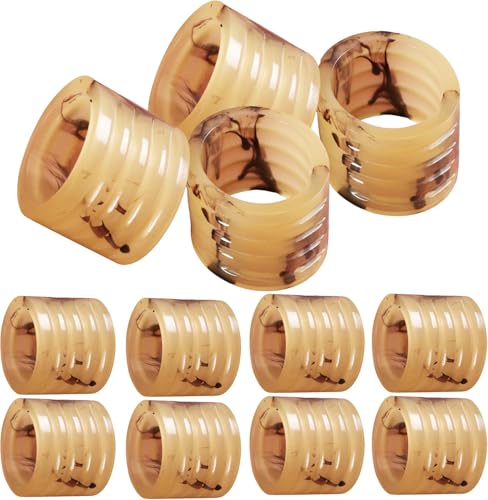 Image of Round Mesh Napkin Ring for Weddings Dinner Parties or Every Day Use (Set of 8, Balck)