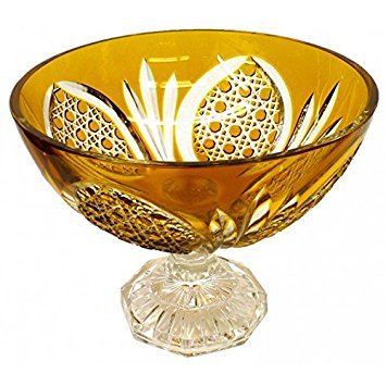 Amber Duchesse Crystal Pedestal Bowl - Orange