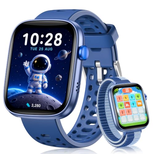 Kids Smart Watch No Phone Needed, 1.83" Smart Watch Fitness Trackers (Blue)