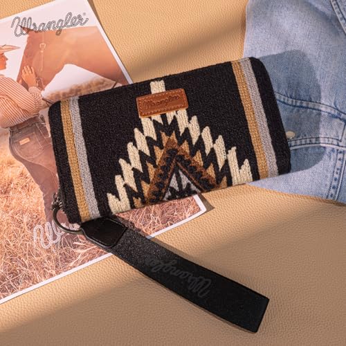 Montana West X Wrangler Wristlet Wallet Western Aztec Womens Wallet Large Capacity Long Purse RFID Clutch Purse Credit Card Holder for Women3