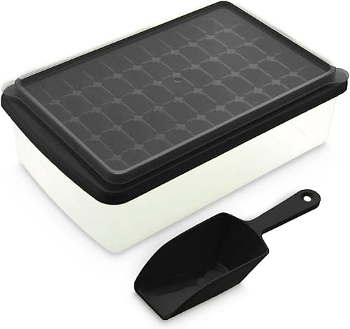 Bandeja para cubitos de hielo con tapa y contenedor, bandeja de hielo sin BPA para congelador con tapa, recipiente y cuchara, bandejas apilables