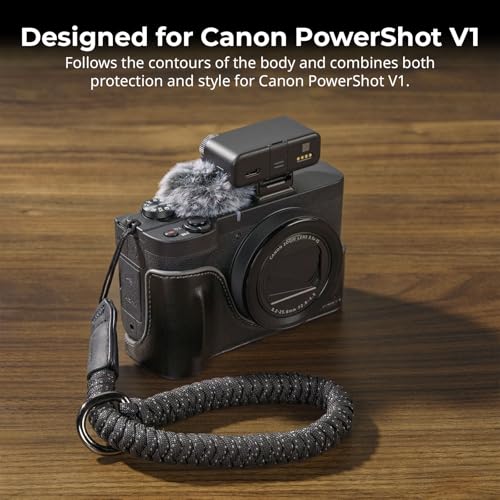 Kit de funda de cuero para Canon PowerShot V1 miniatura 5