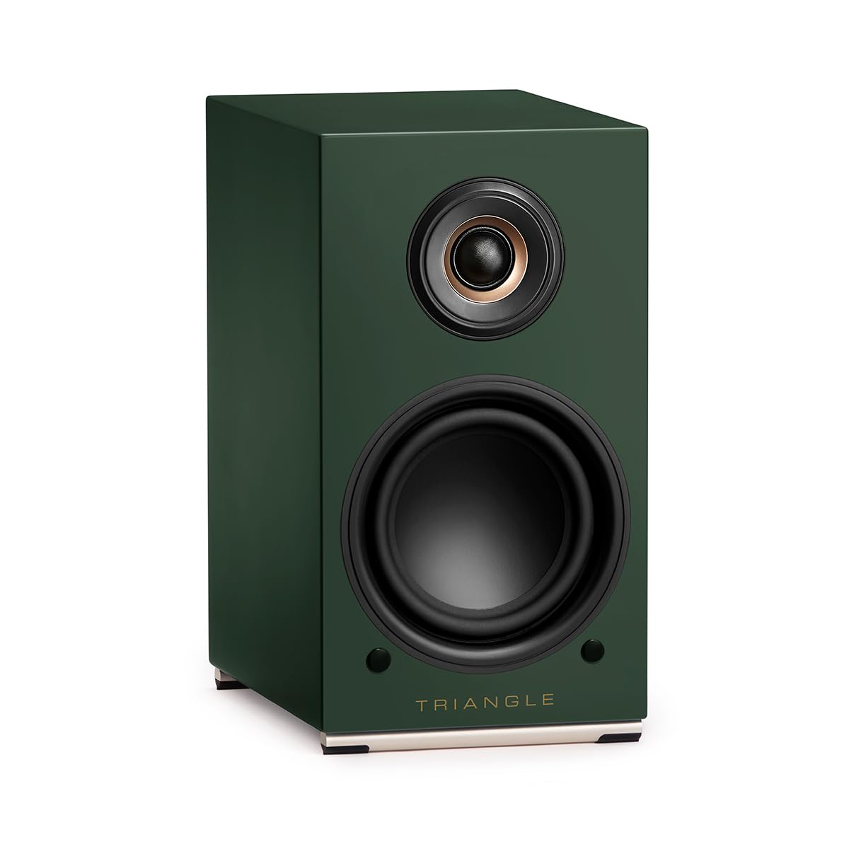 Triangle - Altavoces Activos AIO Twin - Altavoces de Estantería Wi-Fi & Bluetooth con Amplificador 2x50W - Audio HD - Entradas Phono/Plato + TV Óptica - 165 x 304 x 235 mm - Verde Inglés (Par)