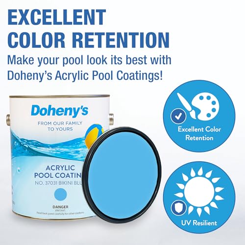 Image of Doheny's Pro-Grade Acrylic Pool Paint, Bikini Blue, 1 Gallon