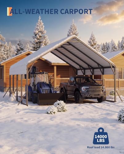 Image of GarveeLife 20 ft x 20 ft x13 ft Metal Carport for 2 Cars