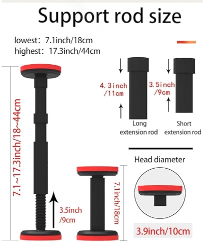 Cabinet Jacks for Installing Cabinets, Support System for Upper Cabinet Installation,7.1-17.3in Undermount Sink Mounting Brackets for Fallen Sink,Adjustable Support Pole 440LB Capacity, 2-Pack - Thumbnail 2