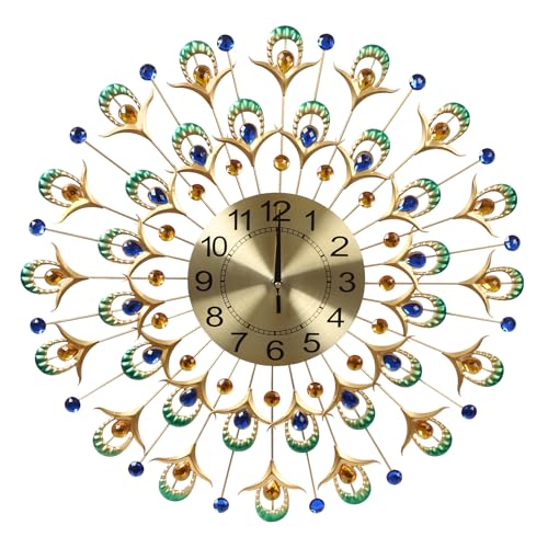 Reloj de pared pavo real 23 pulgadas dorado miniatura 5