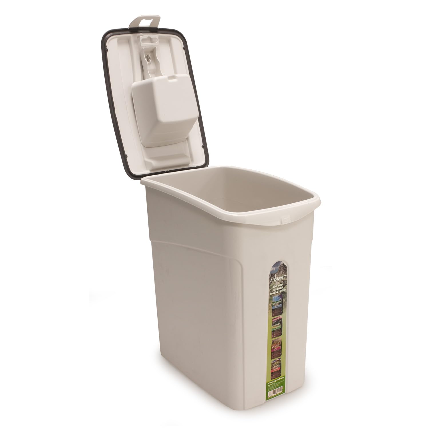 Arquivet, Contenedor hermético para pienso de perros o gatos, Hasta 14 litros, 5 Kg, Cubo para guardar la comida de nuestra mascota, Incluye pala dosificadora,19,5 x 31 x 34 cm