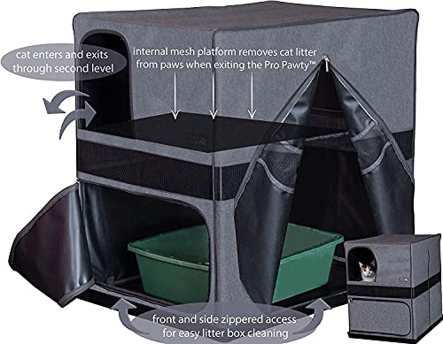 Image of Pet Gear Pro Pawty for Cats with littertraX Mat, Put an end to Scattered Litter, Foldable, Easy Clean, Litterbox not Included, 2 Models, 2 Colors