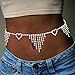Gemcres Layered Tassel Belly Body Chain Silver Boho CrystaL Love Heart Waist Chain Bikini Belly Party Body Chain Jewelry for Women Girls