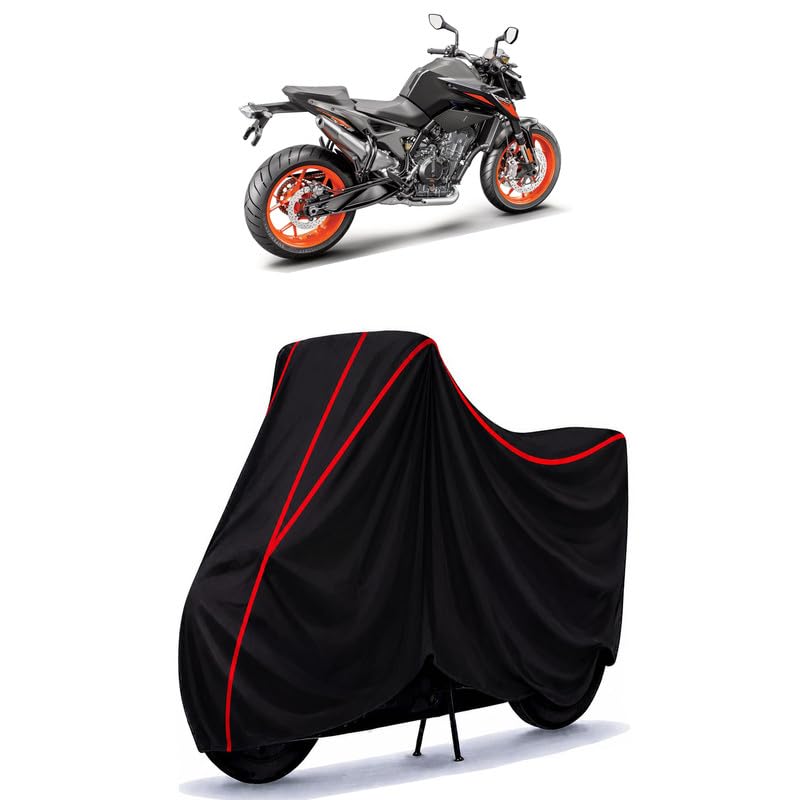 Image of KTM 790 Duke Water Resistant Bike Cover for All Motorcycles & Rain | Heavy Duty Taffeta Fabric | UV Protection, Dustproof, Scratchproof | All Weather Two Wheeler Body Cover with Elastic Bottom