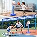HYES Toddler Basketball Hoop, Adjustable Height Indoor Basketball Hoop for Kids 1-3, Foldable Mini Basketball Goal with 3 Balls, Outdoor Poolside Sport Toy, Birthday for Baby Boys Girls