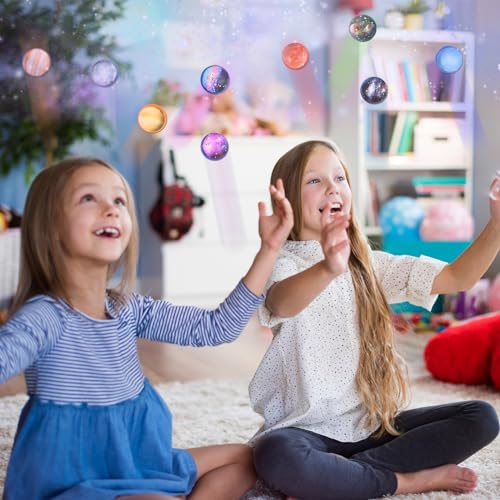 GOLDGE 30 Stück Flummies für Kinder, Gummiball Planeten Geeignet als Mitgebsel Kindergeburtstag, 32mm Springball für Gastgeschenk, Schultüte Pinata Füllung