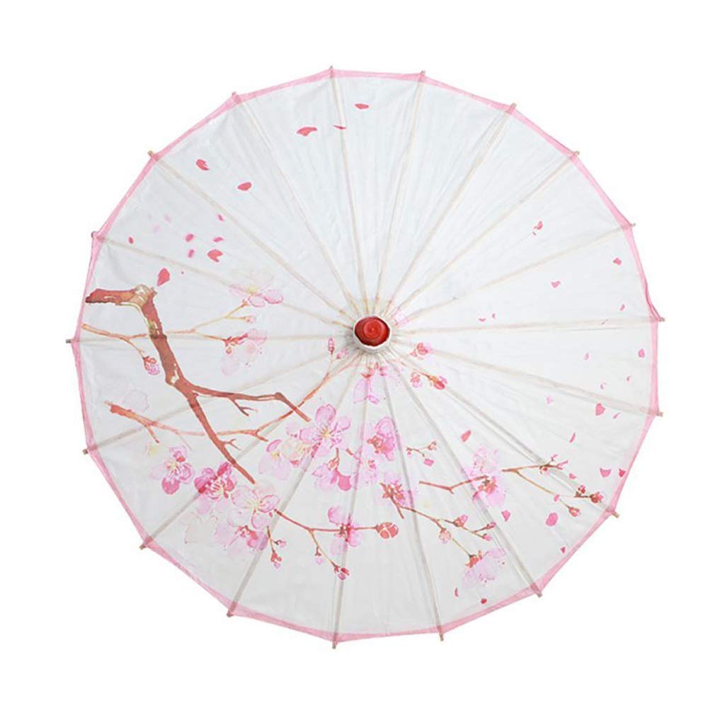 TWDYC Chinese Style Oil Paper Umbrella Women Gift Cherry Blossoms Peony Flower Ancient Dance Umbrella Mall Decorative Craft Umbrella (Color : E)