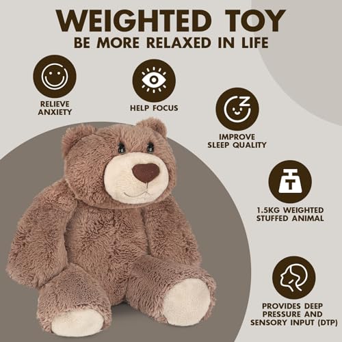 Joyreal 1.5kg Weighted Teddy Bear for Anxiety Anxiety Relief for Adults Weighted Plush Bear - Image 2