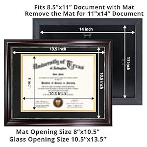 Graduationmall85x11diplomaframewithblackovergoldmatordisplay11x14documentwithoutmatuvprotectionacrylicmahoganywithgoldbeads Urban Country Home Decor Graduationmall 85×11 diploma frame with black over gold mat or display 11×14 document without mat uv protection acrylic mahogany with gold beads urban country home decor
