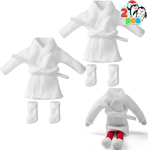 Miniatura 2 de JOYIN 2 piezas de ropa de Navidad blanca para muñeca, juego de bata de baño con zapatos, ropa de muñecas, para niños, decoraciones de Navidad