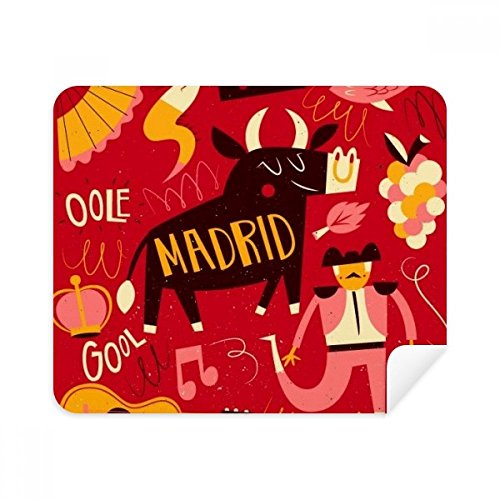 Chiffon nettoyant écran Madrid Fiesta en daim pour lunettes et téléphone (Lot de 2)