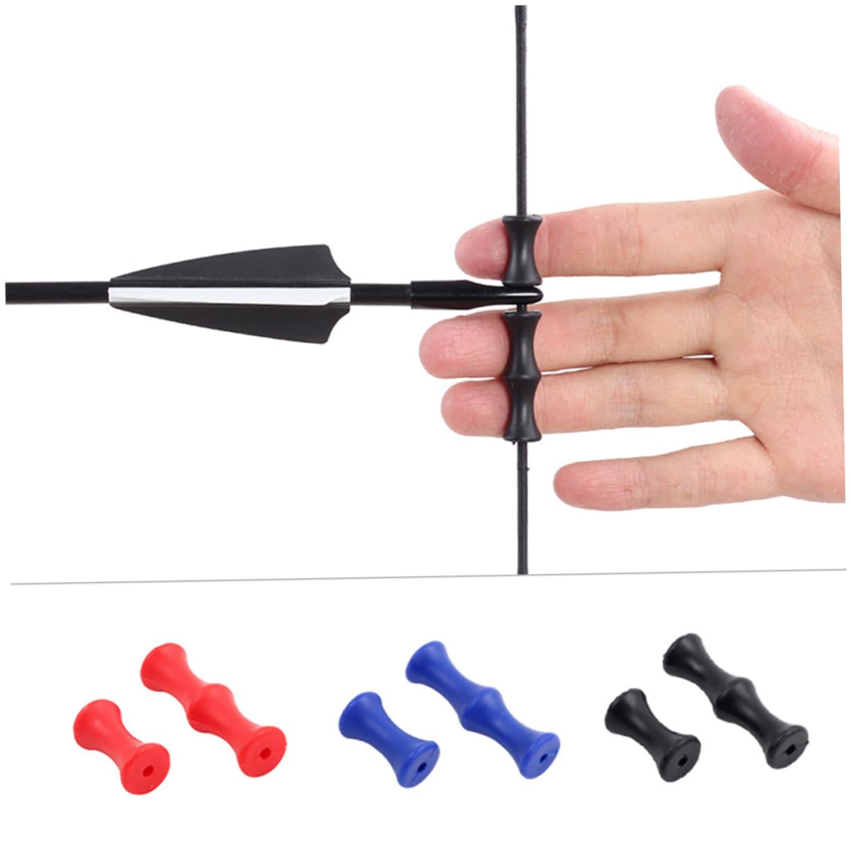 Toyvian 3 Set Silicone Bowstring Finger Guard Durable Comfortable Protection for Archery Enthusiasts Reduce Vibration Finger Wear Random Colors for Random Color