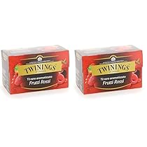 Twinings Tè Nero Aromatizzato ai Quattro Frutti Rossi, Gusto Morbido, Confezione da 40 Filtri