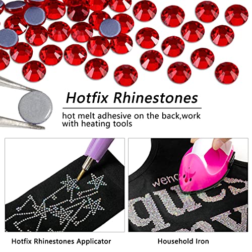 Beadsland Hotfix Rhinestones, 1440pcs Flatback Crystal Rhinestones for Crafts Clothes DIY Decorations Light Siam, SS20, 4.6-4.8mm - Image 4