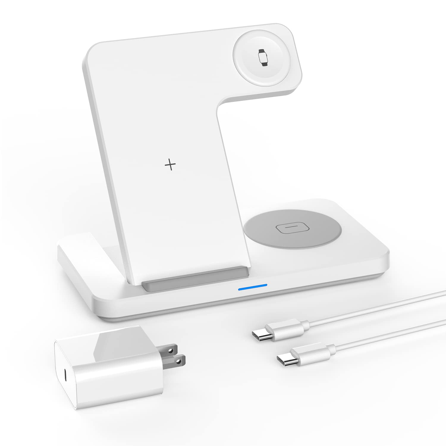 Wireless Charging Station for Apple - 3 in 1 Wireless Charger Dock Stand Watch and Phone Charger Sta