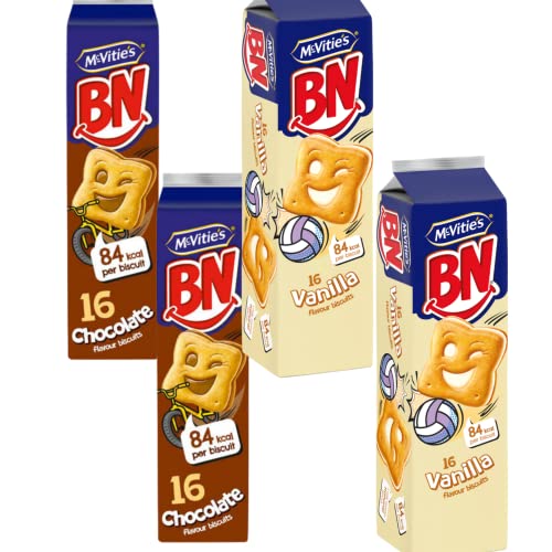 McVitie's BN 16 Chocolate Biscuits X 2 with McVitie's BN 16 Vanilla Biscuits X 2 ( 4 Packs in Total)