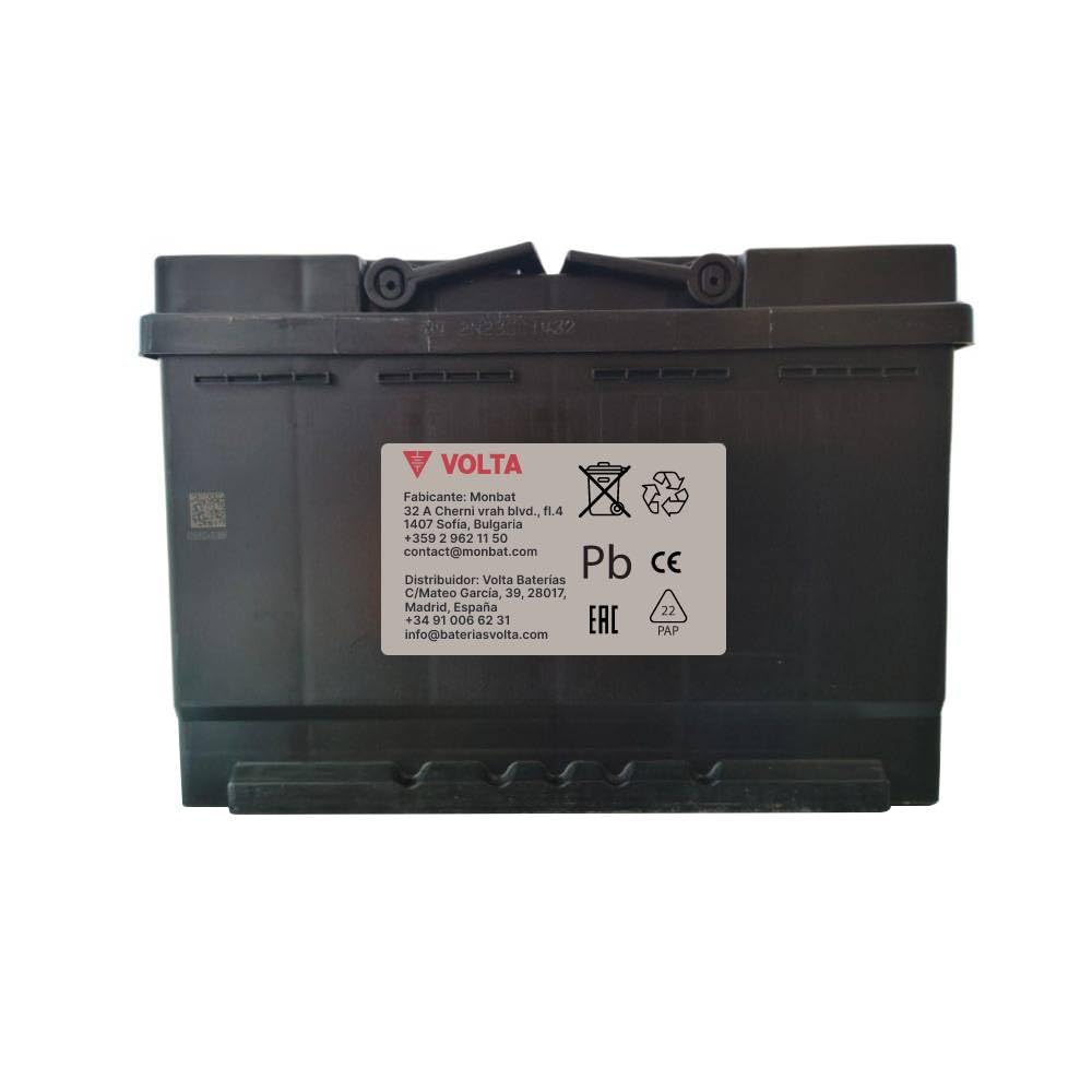 Bateria de Coche AGM 70Ah 760A Start-Stop Avanzado AGM - Borne +Dcha - Medidas Largo 278 x Ancho 175 x Alto 190 mm con 2 años de Garantía - Fabricación Europea.