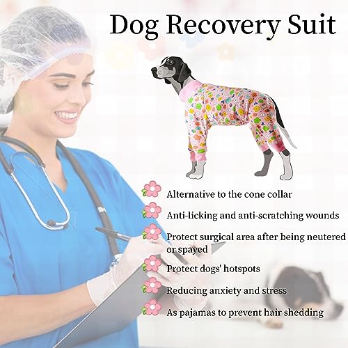 Image of Recovery Suit for Large Dogs After Surgery, Abdominal Wounds Protector Surgical Dog Calm Shirt, Medium Dog Pajamas Onesie Pullover Bodysuit for Shedding Allergy Anti Licking, Cone E-Collar Alternative