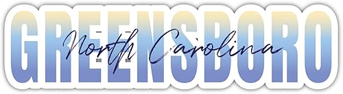Greensboro - Imán de recuerdo de Carolina del Norte, diseño de escritura de 2 pulgadas, imán