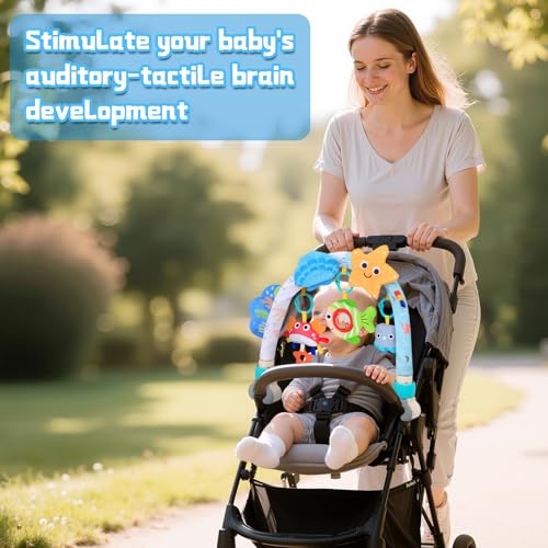 Image of Car Seat Toys for Babies 0-6 Months,Arch Stroller Toys for 6-12 Months Infant Mobile Bassinet Bouncer Hanging Toys Shower Gifts for Baby Boys Girls 0 3 6 9 12 Months(Ocean)