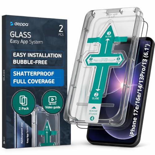 Verre trempé iPhone 14 et 16e Deppa haute résistance avec kit de pose