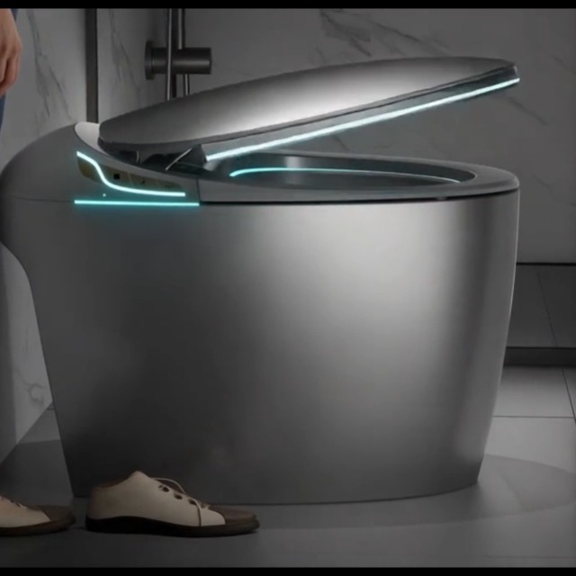 Inodoro inteligente negro con bidé integrado, inodoro eléctrico de lujo alargado con asiento calefactado y sensor de pie, doble descarga de 1,28 GPF, asiento y tapa que se abren y cierran automáticamente, agua tibia y secador, múltiples modos de lavado miniatura 7